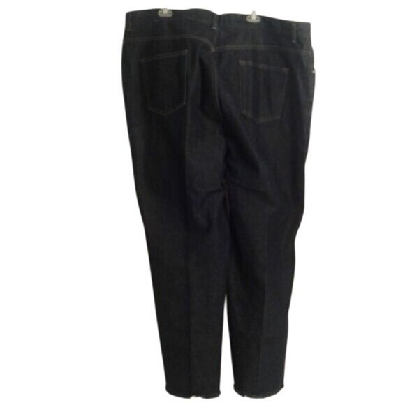 Avenue Blues Plus Size 26 Womens Jeans Blue Denim Relaxed Fit Cotton Raw Hem - Picture 2 of 8